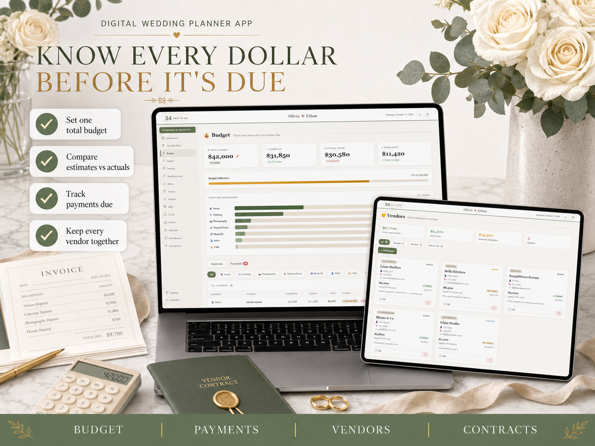 Wedding Planner App — Budget and Vendors