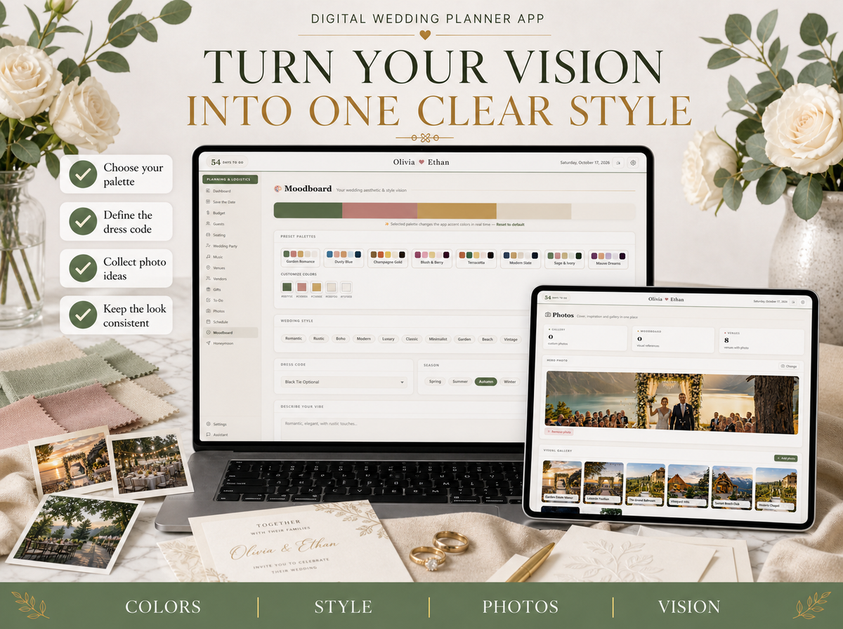 Wedding Planner App — Moodboard and Photos
