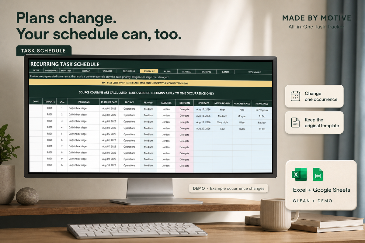 All-in-One Task Tracker — Task Schedule