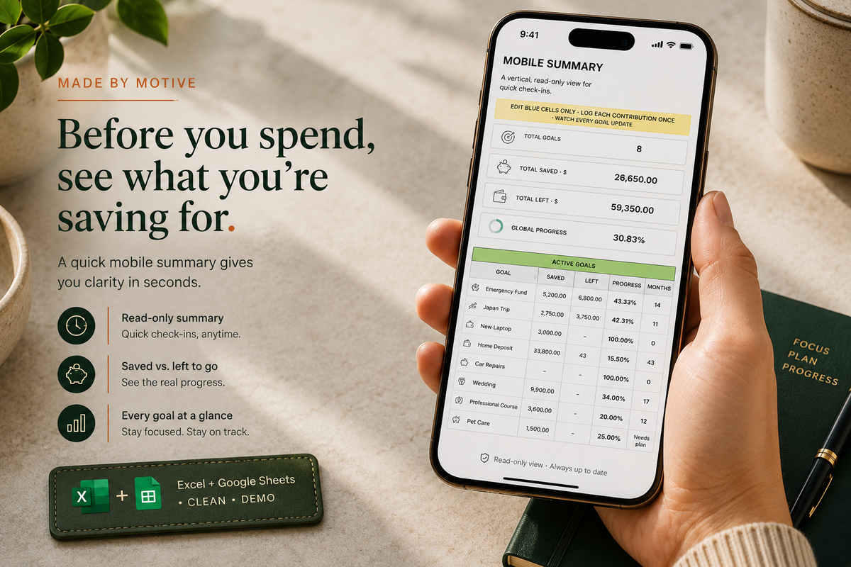 Savings Tracker Spreadsheet — preview image 2 of 4